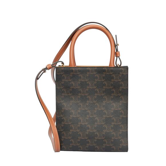 CELINE Brown Triomphe Vertical Cabas Mini Crossbody Bag - Picture 2 of 7